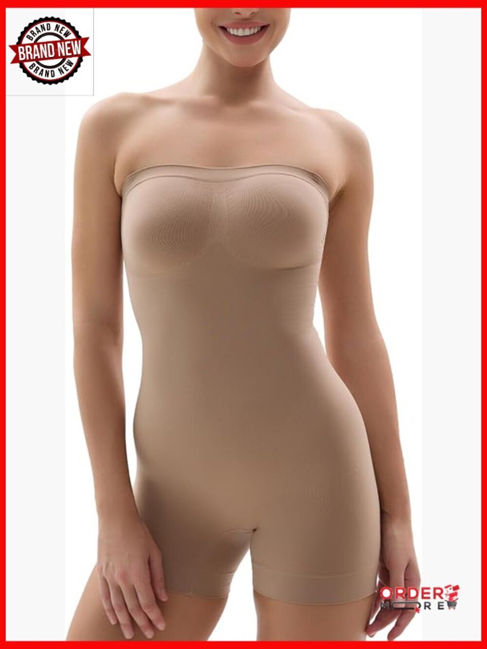 Strapless Shapewear Bodysuit Tummy Control Seamless Sculpt Removable Straps